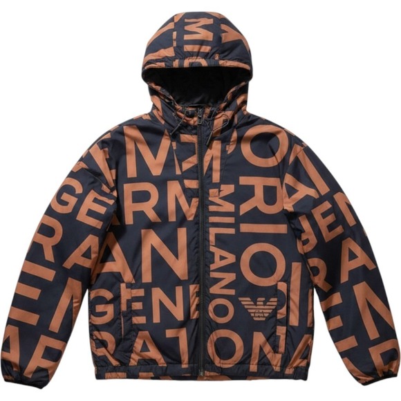 Armani Exchange Other - Emporio Armani Black with Orange Lettering Size 50 - NEW Authentic Puffy Jacket